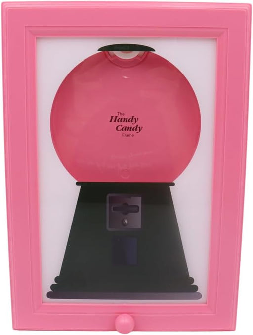 Alide Candy Dispenser Picture Frame Wall Mounted Interactive Gumball Machine Snack Dispenser for Kitchen with Fun Photo Frame (Pink)