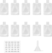 athus 10 Pack Travel Pouches for Toiletries with Funnels, 50 ML TSA Approved Travel Size Portable Refillable Empty Containers Squeeze Pouches Travel Bottles for Shampoo Conditioner Lotion Soap Liquids