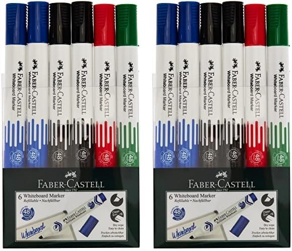 Faber-Castellwhiteboard Marker Chisel Wallet Of 6Pc, Assorted, 253950