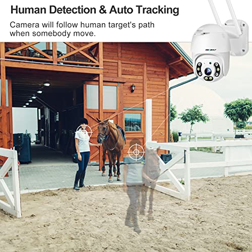 GENBOLT 3G/4G LTE Security Camera Outdoor No WiFi, Cellular CCTV Camera with Sim Card, IP Surveillance Camera Wired with Humanoid Detection, Auto Tracking, Floodlight Color Night Vision [DC&PoE]