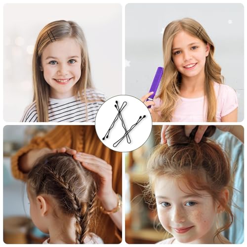100Pcs Bobby Pins, 2.2inch Medium Wavy Black Hair Pins, All Hairstyles Strong Grip And Pain Free Pins for Girls Women With Storage box
