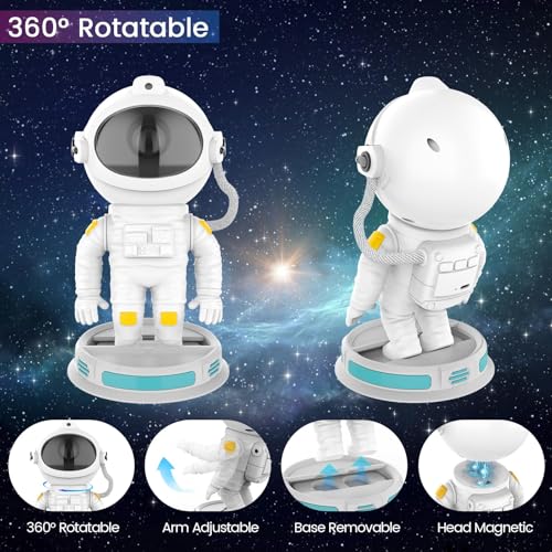 Astronaut Galaxy Projector, Azonee Spaceman Light Projector with Remote Control and Timer, 360° Rotation Astronaut Light Projector with Nebula, Nebula Ceiling LED Lamp for Kids, Room Decor, Gift