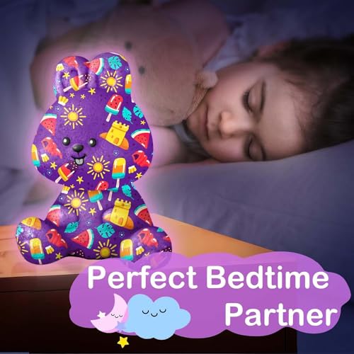 Moonmen Paint Your Own Moon Lamp Kit, DIY 3D Moon Night Light with Wooden Stand,Space Toys Night Light Gift for Kids Ages 3-12, Arts and Crafts Kit for Teens Girls Boys (rabbit)