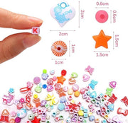 Mumoo Bear Children DIY Bead Set, 550pcs Pony Alphabet Pop Beads for Making Necklace Bracelet Ring, Art Craft & Jewellery Making Kit for Kids Girls Age 4 5 6 7 8, 24 Types - 550pcs Pony Alphabet Pop Beads Small