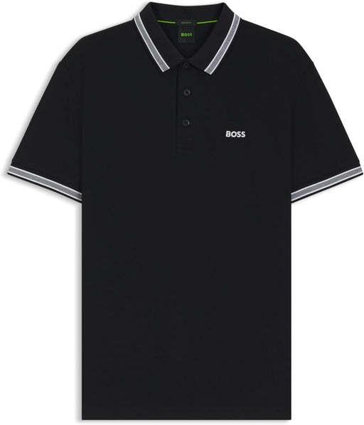 Mens Paddy Organic-Cotton Polo Shirt With Contrast Logo Details - Dark Blue