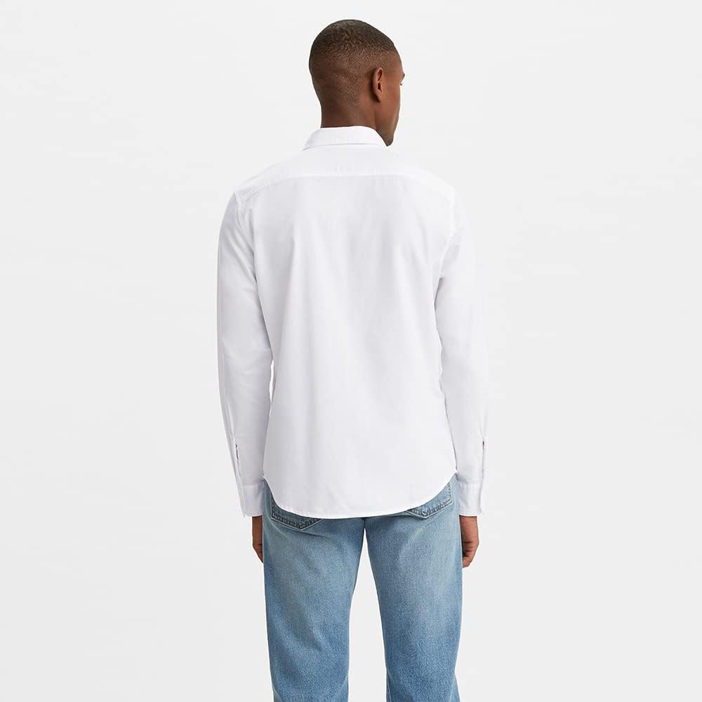 Men's 85748-0058 Woven Shirts, White, L – image 5