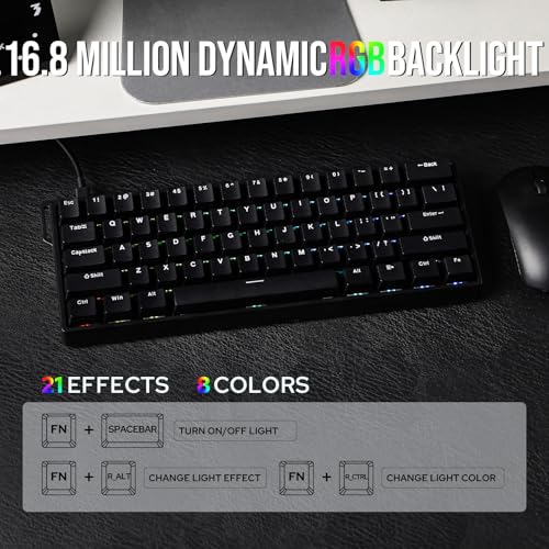 EPOMAKER AULA WIN60 HE 60% Wired Magnetic Keyboard with Adjustable Actuation, 8000 Hz Polling Rate, Hall Effect Switches, Hot-Swap, For FPS Games (Black)
