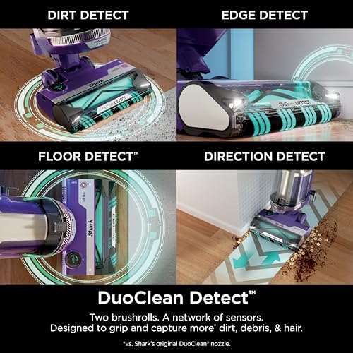 Shark POWERDETECT Upright Vacuum with DuoClean Technology, Powered Lift-Away, Self-Cleaning Brushroll for No Hair Wrap, Anti-Allergen Complete Seal, and Odor Neutralizer Technology, AZ4002