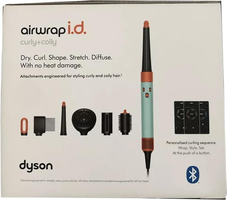 Dyson Airwrap i.d. Multi-Styler and Dryer Curly+Coily HS08 Bluetooth Enabled - for Perfect Curls (Ceramic Patina/Topaz)