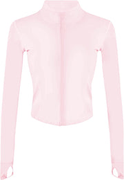 Women Athletic,full Zip Casual - Pink