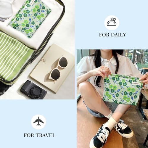 SYOSI Makeup Bag for Women, Cosmetic Pouch Travel Makeup Bag Large Capacity Canvas Makeup Bag Makeup Organizer Bag with Zipper for Women and Girls (Leopard)