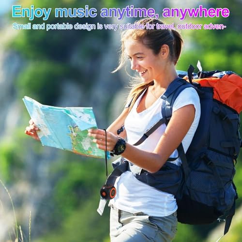Small Bluetooth Speaker, Mini Portable Rotating Wireless Speaker, Cool Tech Gadgets and Colorful Lights, Ideal Gift for Men, Women for Office, Portable PC Speaker for Boys Teens Men Gift (Black)