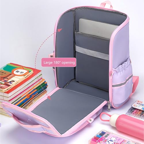 KASTWAVE Unicorn Backpack for Girls, Kids backpacks, 15" Kids Backpacks for Girl Purple Kids Elementary Bookbag Girls Backpack for School, Backpack for Girls 5-12 (Unicorn) 聽