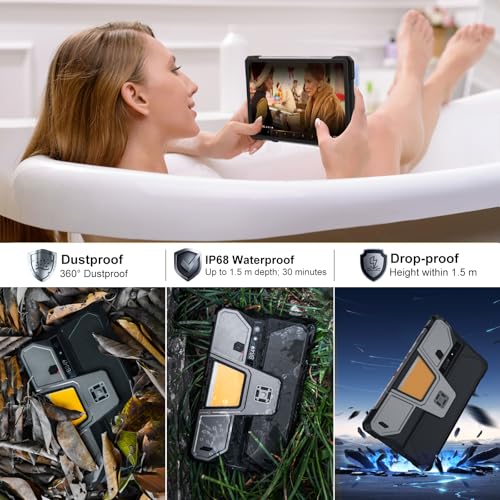 8849 Tank Pad Android 14 Tablet 10.95 inch, 21000mAh 5G Unlocked Tablet with Projector, 32GB??(2TB Expand) Waterproof Tablets for Adults, 32MP? Camera/66W Charger/Camping Light/WiFi/GPS/OTG