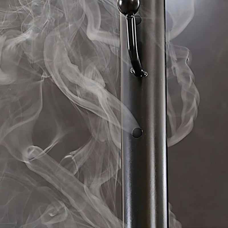 Clothes Incense Burner Stand, Tall Metal Coat Rack with Built-in Bakhoor Burner, Multifunction Hanging Rack with Hooks & Vent Holes for Thobe, Abaya, Coats and Hats(185cm Black)