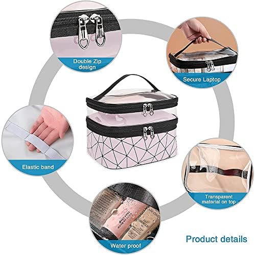 URbazaar Cosmetic bag, Double Layer Travel Makeup Bags For Women, Waterproof Portable Cosmetic Cases Make up Organizer for Makeup, Cosmetics Tools, Shampoo, Toiletries