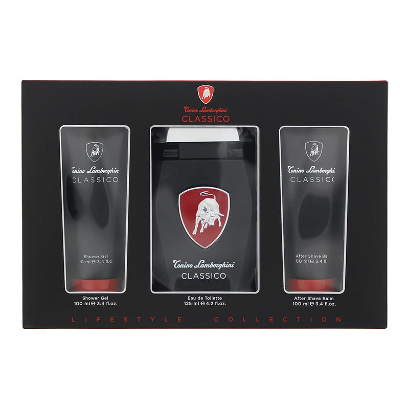 EMMEXX Tonino Lamborghini Classico 3 Piece Gift Set: Eau De Toilette 125ml - Shower Gel 100ml - Aftershave Balm 100ml