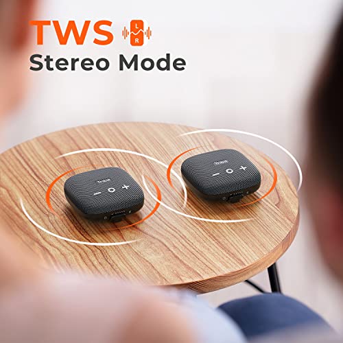 Tribit StormBox Micro 2 Portable Bluetooth Speaker: 90dB Loud Sound Deep Bass IP67 Waterproof Built-in Strap BT 5.3 Small Speaker, 12H Playtime for Outdoor/Camping/Biking, 120ft Bluetooth Range(Black)