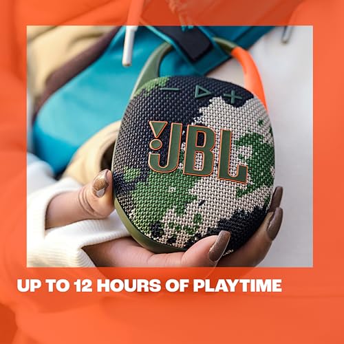 JBL Clip 5 Waterproof Bluetooth Speaker – Ultra-Portable, 12H Playtime, AURACAST (Multi-Speaker Connectivity), JBLCLIP5BLK, Black