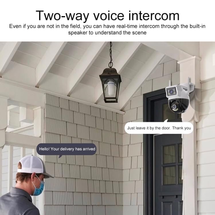 Yesido KM12 Wifi Outdoor Security Camera, 1080p HD Wifi Camera With Night Vision, Weatherproof, Dual Lens, 360° Motion Detection, Humanoid Tracking, Two-Way Voice, SD Card & Cloud Storage Support