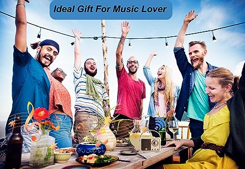 [Upgrade] Retro Bluetooth Speaker, Mini Wireless Bluetooth Speaker, Cute Old Fashion Vintage Decor Style for Kitchen Desk Bedroom Office Party Outdoor (Antique White)