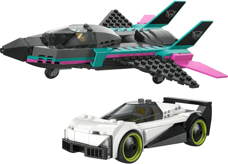 City Jet vs. Car 60489 Building Toy, Plane, Supercar plus Pilot & Driver Minifigures, Play Set, Gift for 6+ Year Old Boys & Girls, 259 Pieces