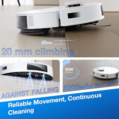 ECOVACS 【Upgrade N10+】8000 Pa DEEBOT N20 Pro Plus Robot Vacuum Cleaner for Deep Cleaning and Mopping, Baglass Auto-Empty Station, Anti-Tangle Technology, TrueMapping Intelligent Path Planning, APP