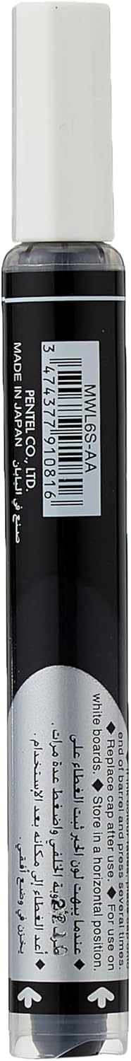 Pentel Maxiflo Slim Chisel Tip White Board Marker 4-Pieces, Assorted