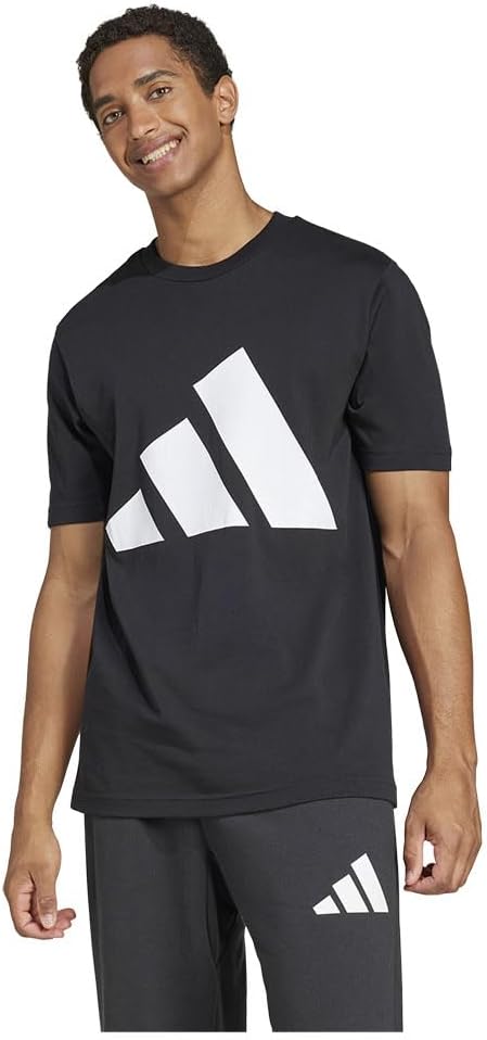 Men's Essentials Big Logo Single Jersey Tee T-Shirt - BLACK/WHITE