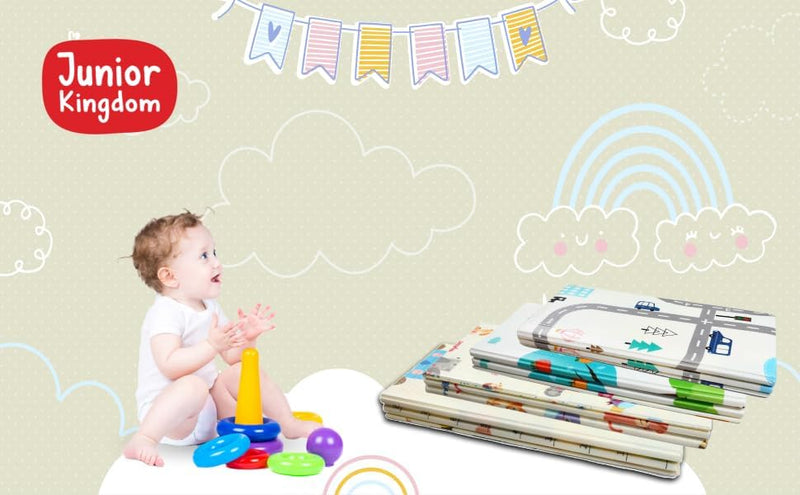 Junior Kingdom Rabbit Baby Playmat (145x195cm) - Soft Cotton Baby Crawling Mat with Rabbit Design for Tummy Time, Ideal for Infants, Kids, Birthdays & Cotton Blanket Use Toddler Floor Mat