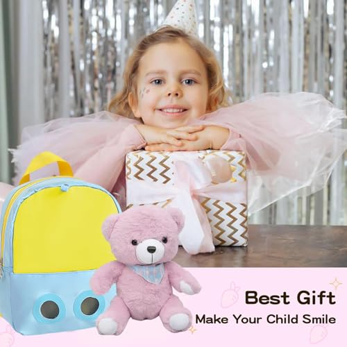 BananaHome Toddler Backpack Stuffed Animal Kids Cute Cartoon Schoolbag Lightweight Bookbags Daypack School Backpack with Adujustable Strap Small Preschool Purse for 2-6 years Boys Girls