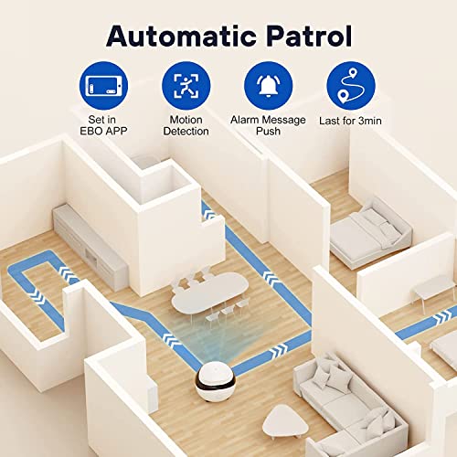 Enabot EBO SE Pet Robotic Camera with Wheels, 1080P Indoor Surveillance Camera, Auto Cruise, Two-Way Audio and Night Vision