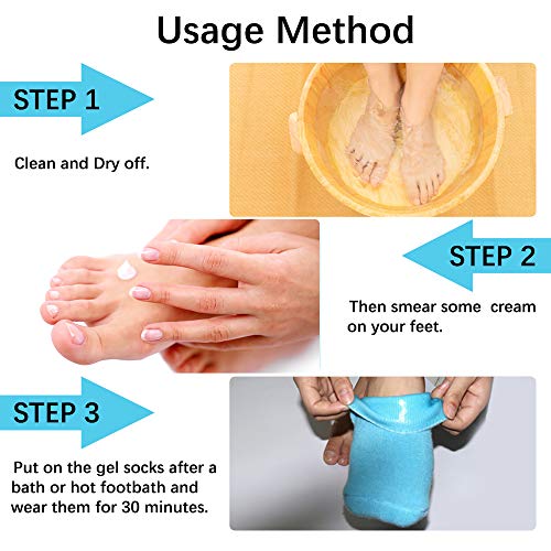 Moisturizing Socks, Gel Socks Soft Moisturizing Gel Socks, Gel Spa Socks for Repairing and Softening Dry Cracked Feet Skins, Gel Lining Infused with Essential Oils and Vitamins - Assorted Color