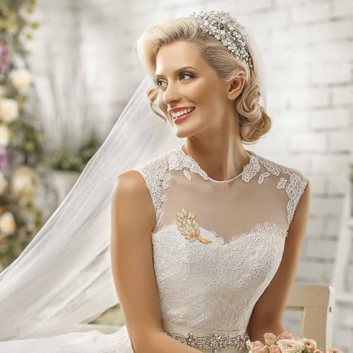 YHCG Brooches for Women, 4 PCS Rhinestone Brooch Pins Vintage Style Dress Pin Elegant Decorative Broches Scarves Shawl Clip Dress Hat Accessories