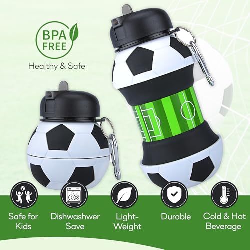 SWIUKPHE Collapsible 550ml BPA Free Sports Water Bottle for Kids, Hiking, Gym, School & Sports, Traveling