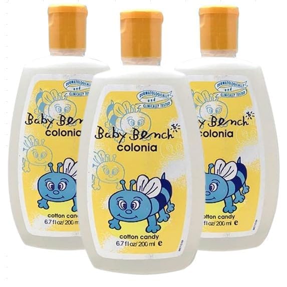Baby Bench Colonia COTTON CANDY COLOGNE | Perfume for Babies, Gentle & Safe, Mild Fragrance | Long-lasting Moisture & Delicate Fragrance | Safe for Mother's Hands & Baby's Skin 200 ml - (Pack of 3).