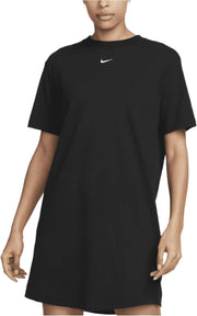 womens W NSW ESSNTL SS DRESS TSHRT Dress - BLACK/(WHITE)