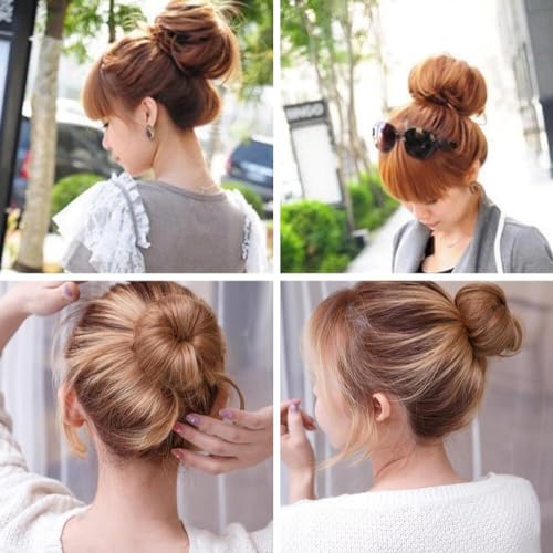 Amuer 4PCS Hair Bun Maker for Women Girls,Flexible Magic Hair Twister Easy Snap Roll Sponge Bun Donut Hair Maker,Lazy Hair Curler Bun Clip Ponytail Bun Maker Twister Hairstyle Styling Tool Accessories