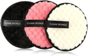 3 pcs Makeup Remover Pads Reusable Soft Facial Cleaning Puffs Washable Make Up Removing Cloth Microfiber Towel (Black, Pink, White) - Black, Pink, White