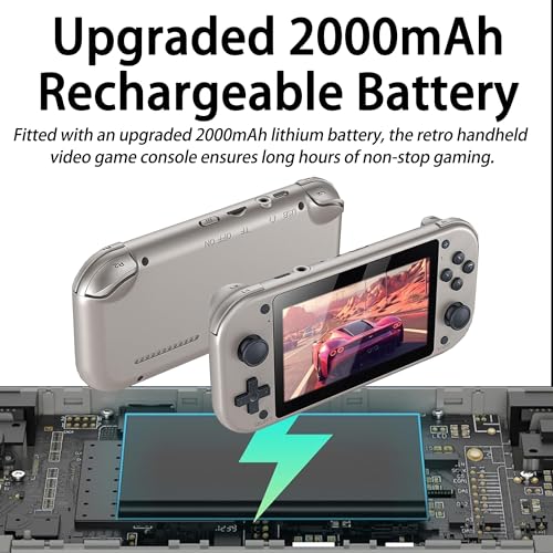 SJWOW M17 Retro Handheld Game Console with 20000+ Games, 4.3-inch IPS Screen Video Games Consoles, Open Source Linux System Retro Gaming Console, Portable Game Console - 128G
