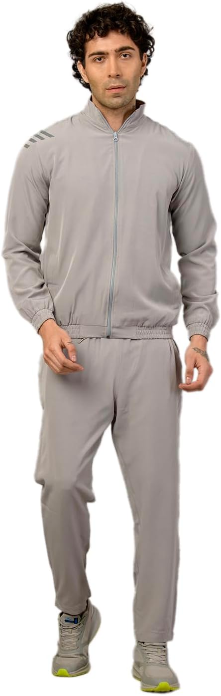 Men's Regular Fit Dry-Fit Lined Track Suit - Olive