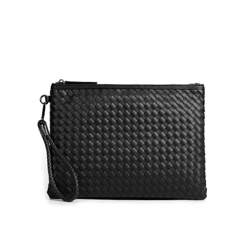 Skycare Leather Handbags for Men Large Purse Clutch Bag Black