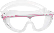 Cressi Skylight Swim Goggles - 180 Degrees View Anti Fog - Clear White/Pink