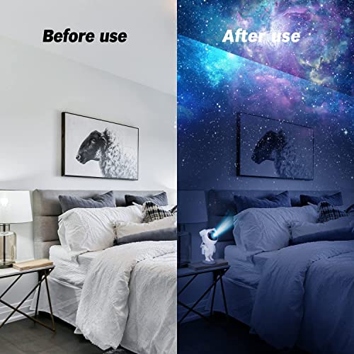 HJB VISSO Star Projector Night Light with Timer, Remote Control and 360Â°Adjustable Design, Astronaut Nebula Galaxy Night Light Projector for Children Adults Baby Bedroom, Party Room and Game Room