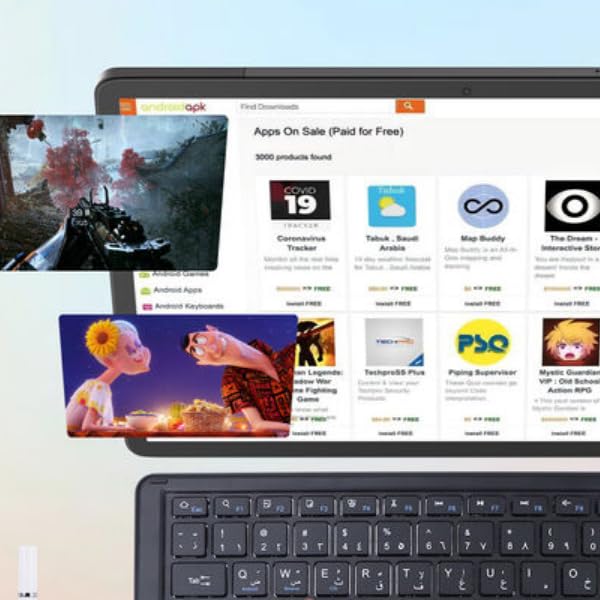 CM14000 Plus 14" 5G Android Tablet â 12GB RAM, 1TB ROM, 20000mAh Battery, Keyboard, Stylus, and Bluetooth â Gray