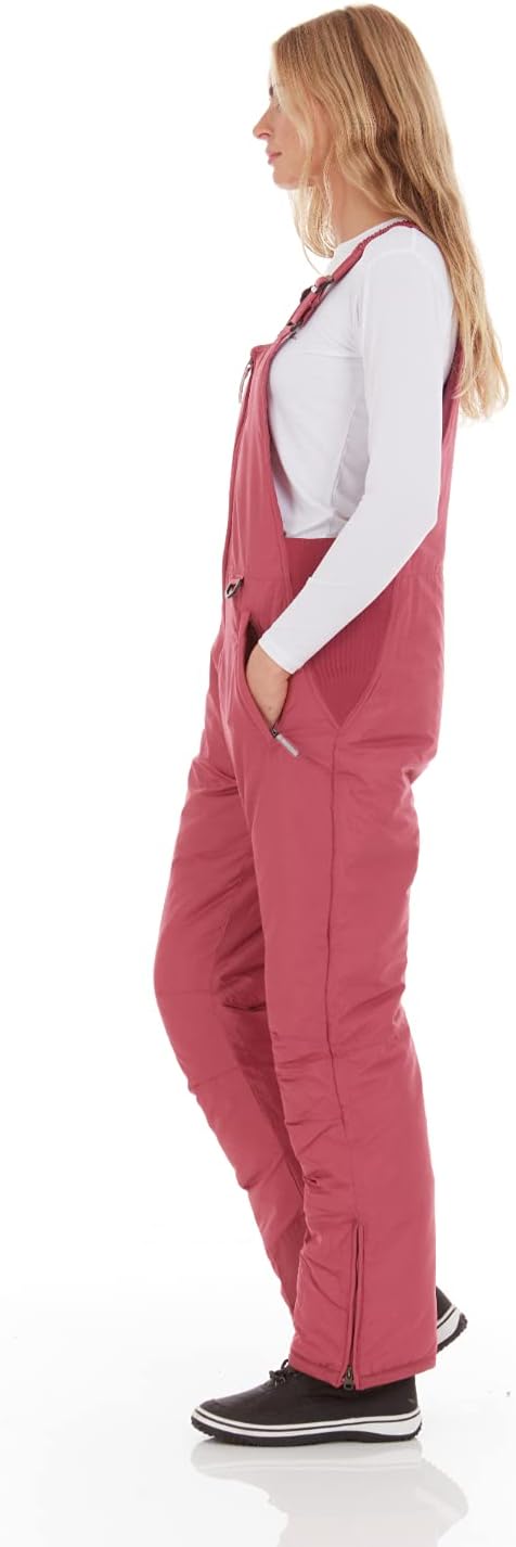 Arctic Quest womens Ski Snow Bibs Pants Insulated Water Resistant Overalls Snowboarding Winter Waterproof Pants Overalls (pack of 1)