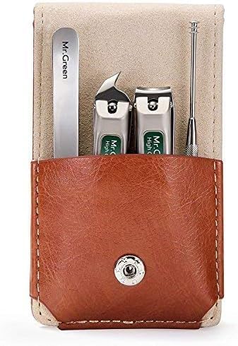 MR.GREEN 4Pcs Set, Stainless Steel Manicure Pedicure Set, Medical Grade Grooming Kit with Travel Case Gift Box for Man & Woman