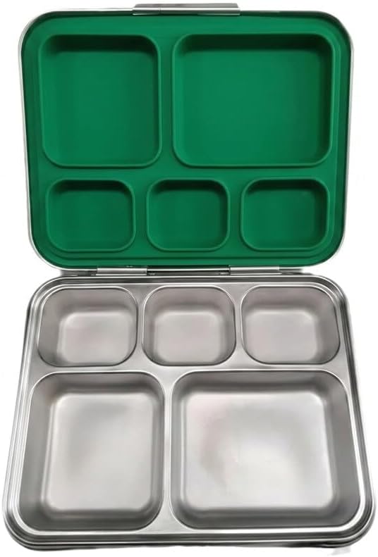 Stainless Steel Bento Lunch Box Leak-Resistant, Multi-Compartment Food Container Durable & Eco-Friendly Meal Prep Box for Kids & Adults Perfect for School, Office & Travel (purple) - Green