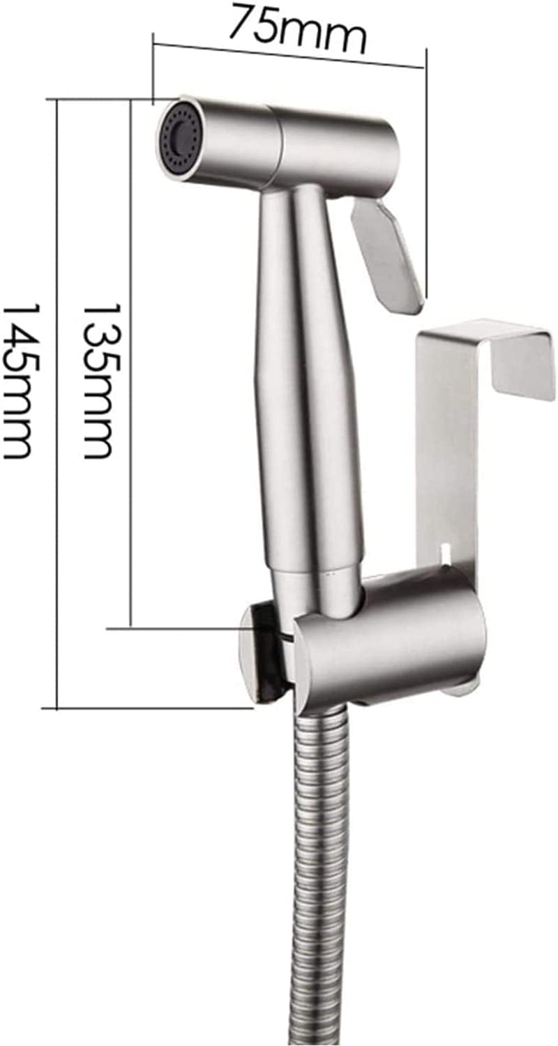 SKY-TOUCH 3 Pcs Bidet Toilet Spray Gun Set, Handheld Bidet Sprayer Shattaf with Stainless Steel Chrome Hose Toilet Water Sprayer, Silver