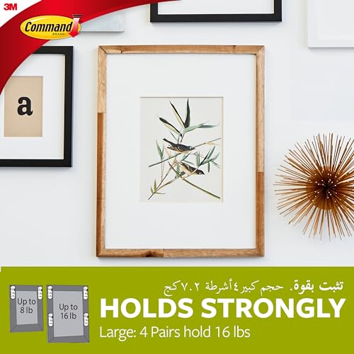 Command Picture Medium Hanging Strips Value pack | 5.4 kg whole pack| White color | Organize | Decoration | No Tools | Holds Strongly | Damage-Free Hanging | 12 pairs/pack